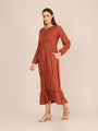 Rayon Printed Full Sleeve Maxi Dress