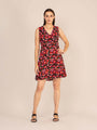 Rayon Printed Fit & Flare A Line Midi Dress
