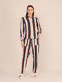 Women'S Premium Rayon Striped Coord Set