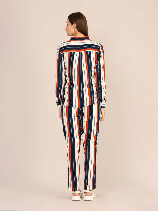 Women'S Premium Rayon Striped Coord Set