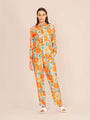 Women'S Premium Roman Satin Floral Coord Set