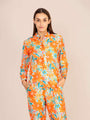 Women'S Premium Roman Satin Floral Coord Set