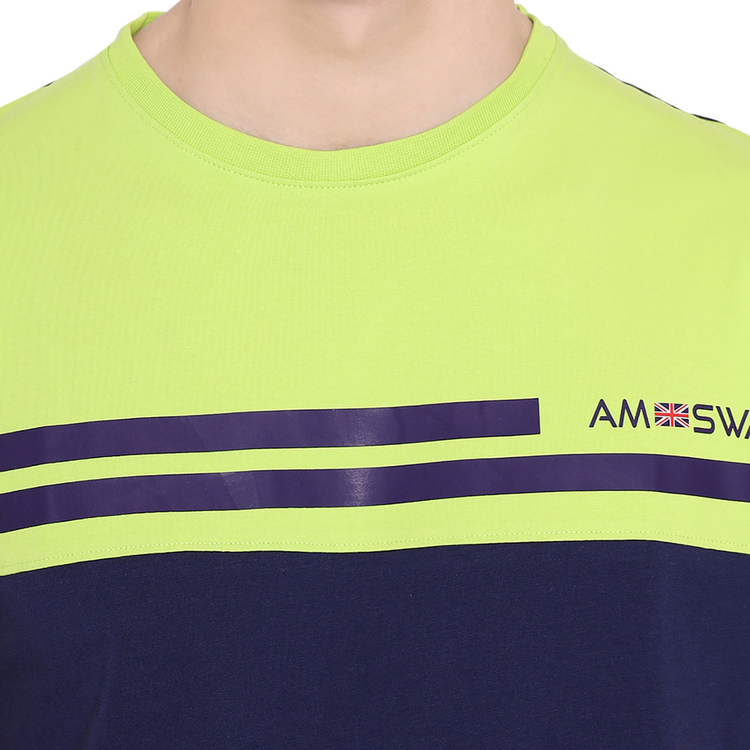 Mens Cotton Rich Lycra Half Sleeve Crew Neck T-Shirts