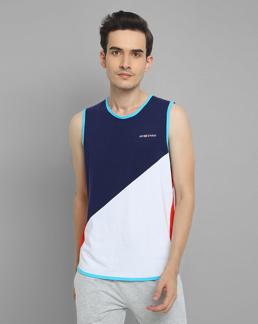 MENS COTTON RICH LYCRA SLEEVELESS CREW NECK T-SHIRTS