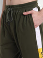 Mens Cotton Rich Lycra Colourblocked Printed Track Pant