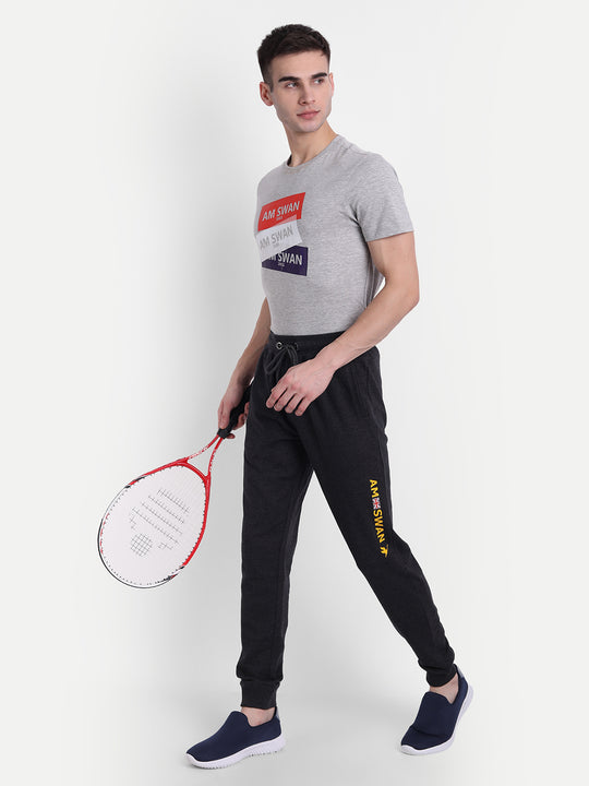 Mens Cotton Lycra Printed Track Pant