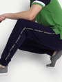 Mens Cotton Rich Lycra Track Pant With Side Printed Tape