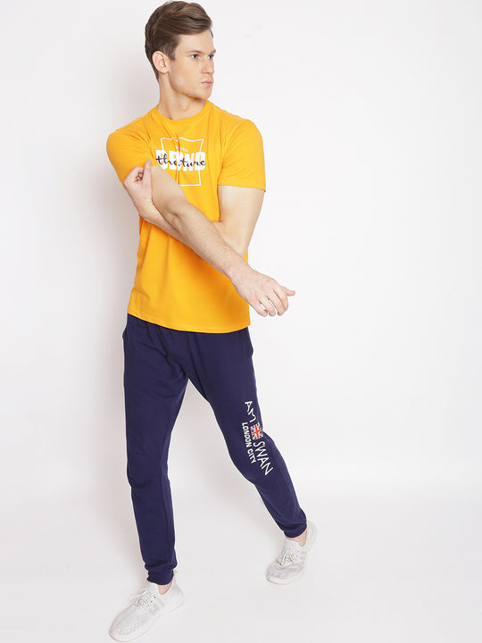 Mens Premium Cotton Lycra Printed Half Sleeve Crew Neck T-Shirts