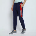 MENS PREMIUM COTTON COLOURBLOCKED PRINTED TRACK PANTS