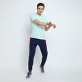 MENS PREMIUM COTTON COLOURBLOCKED PRINTED TRACK PANTS