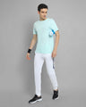 Mens Premium Cotton Colourblocked Printed Track Pants