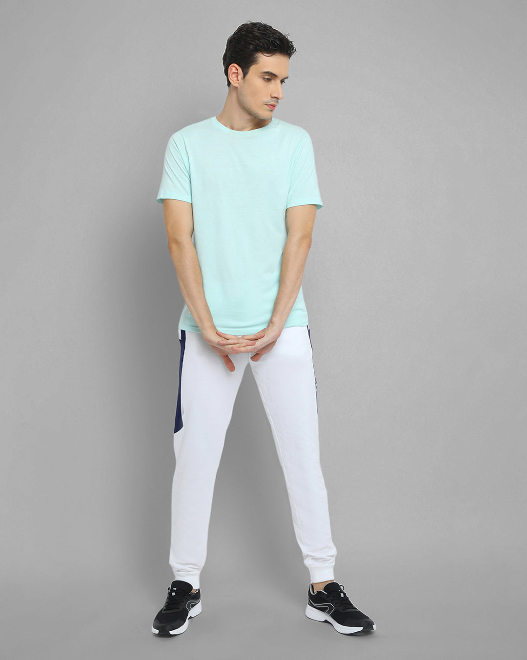 Mens Premium Cotton Colourblocked Printed Track Pants