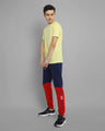 Mens Premium Cotton Colourblocked Printed Track Pants