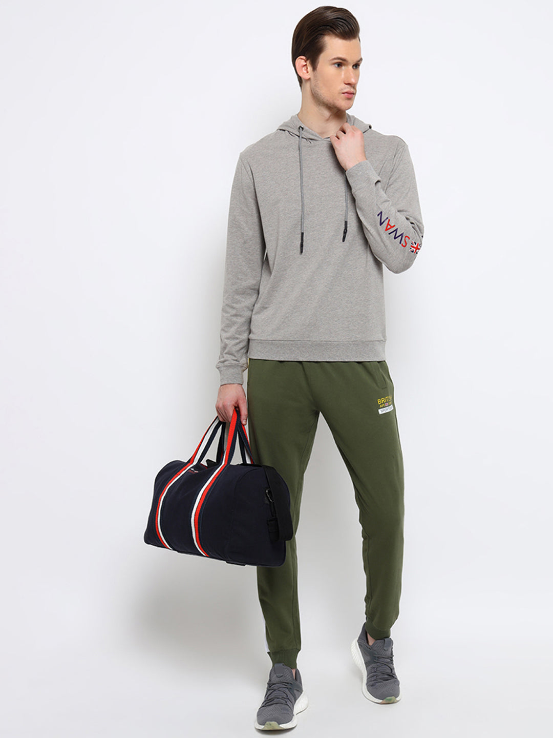 Mens Premium Cotton Colourblocked Printed Track Pants