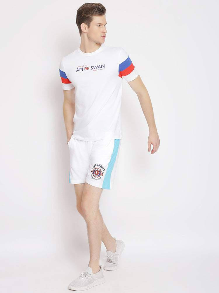 Mens Premium Cotton Colourblocked Printed Shorts