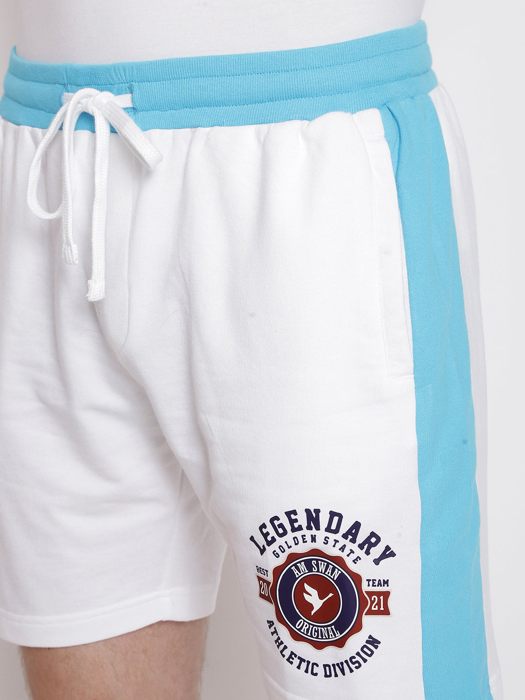 Mens Premium Cotton Colourblocked Printed Shorts