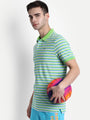 Premium Cotton Striped Half Sleeve Polo