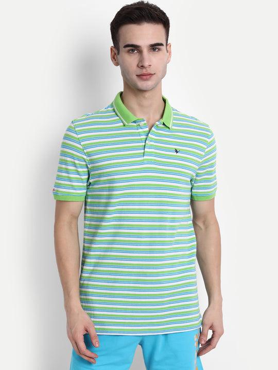 Premium Cotton Striped Half Sleeve Polo