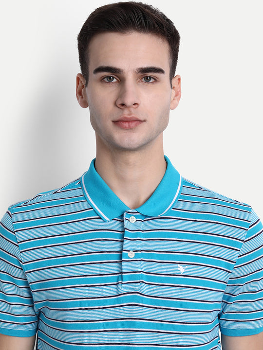 Premium Cotton Striped Half Sleeve Polo