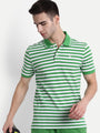 Mens Premium Cotton Stripe Half Sleeve Collar T-Shirts