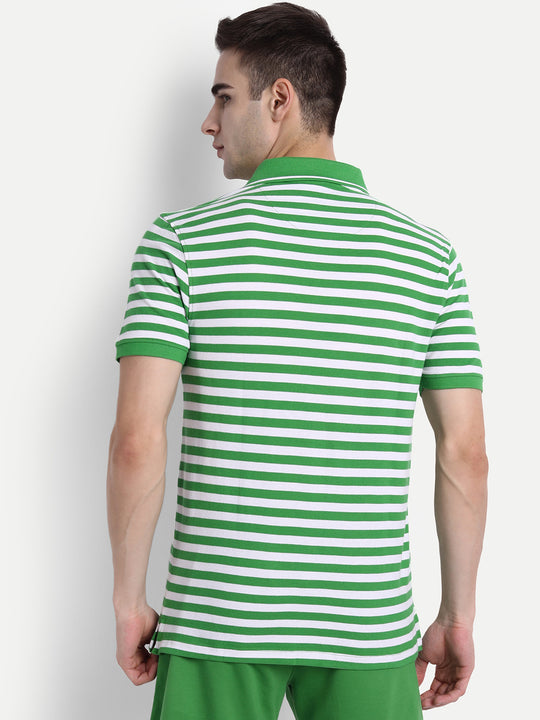 Green Polo Half Sleeve Cotton-Rich T-Shirt