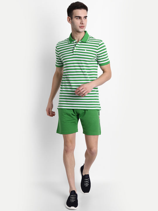 Green Polo Half Sleeve Cotton-Rich T-Shirt