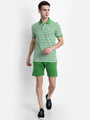 Mens Premium Cotton Stripe Half Sleeve Collar T-Shirts