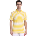 Premium Yellow Cotton Striped Half Sleeve Polo