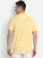 Premium Yellow Cotton Striped Half Sleeve Polo