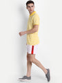 Premium Yellow Cotton Striped Half Sleeve Polo
