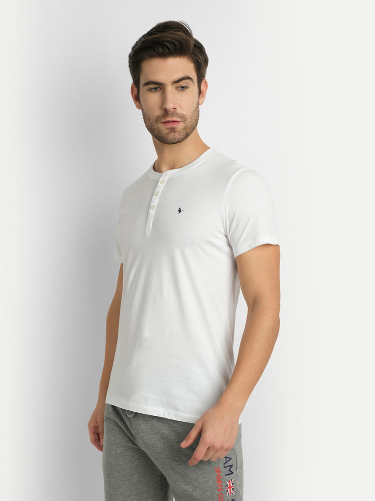 MENS PREMIUM COTTON HALF SLEEVE HENLEY T-SHIRTS