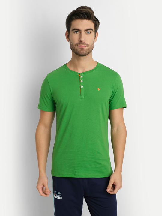 MENS PREMIUM COTTON HALF SLEEVE HENLEY T-SHIRTS