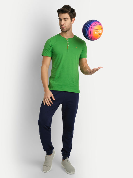 MENS PREMIUM COTTON HALF SLEEVE HENLEY T-SHIRTS