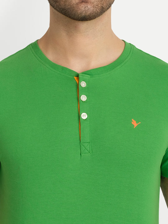 MENS PREMIUM COTTON HALF SLEEVE HENLEY T-SHIRTS