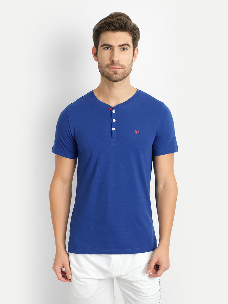 MENS PREMIUM COTTON HALF SLEEVE HENLEY T-SHIRTS