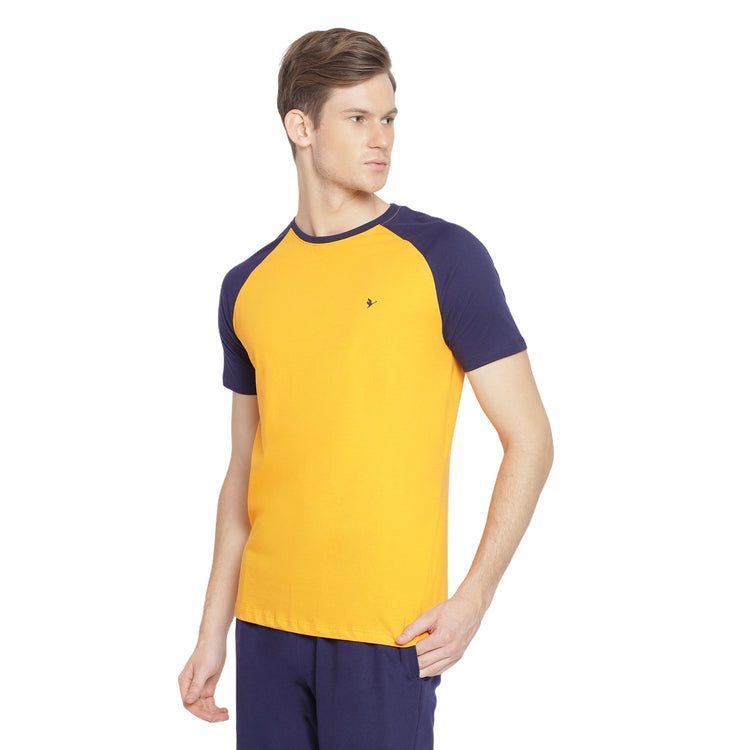 MENS PREMIUM COTTON RAGLAN HALF SLEEVE CREW NECK T-SHIRTS