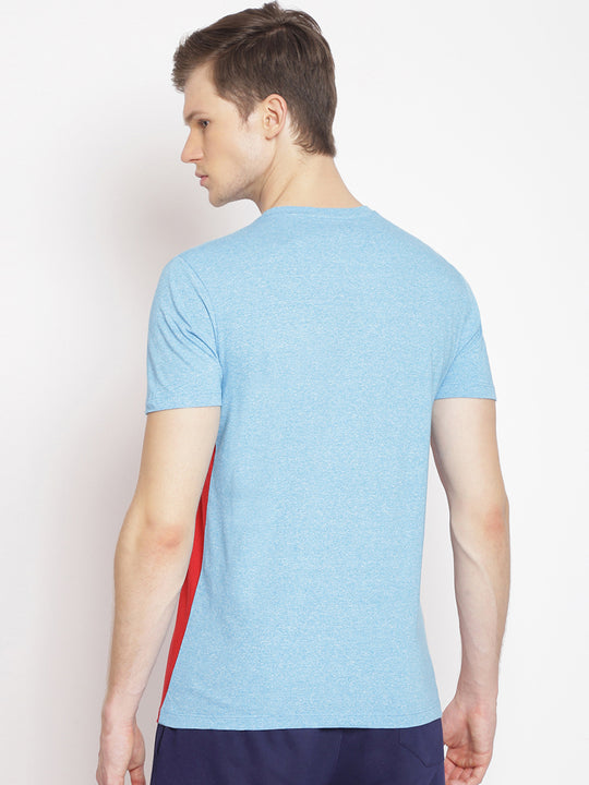 MENS PREMIUM COTTON COLOURBLOCK PRINTED HALF SLEEVE CREW NECK T-SHIRTS