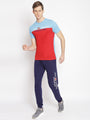 MENS PREMIUM COTTON COLOURBLOCK PRINTED HALF SLEEVE CREW NECK T-SHIRTS