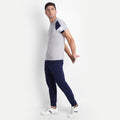 MENS PREMIUM COTTON COLOURBLOCK PRINTED HALF SLEEVE CREW NECK T-SHIRTS