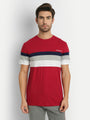 MENS PREMIUM COTTON COLOURBLOCK PRINTED HALF SLEEVE CREW NECK T-SHIRTS