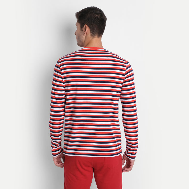Premium Cotton Striped Full Sleeve Crew Neck T-Shirts