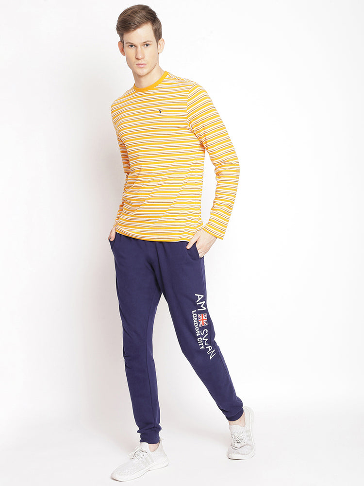 MENS PREMIUM COTTON STRIPED FULL SLEEVE CREW NECK T-SHIRTS