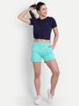 WOMENS PREMIUM COTTON LYCRA SMART FIT WAISTBAND PRINTED SHORTS