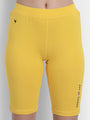 WOMENS PREMIUM YELLOW COTTON LYCRA SMART FIT SHORTS