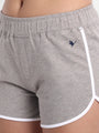 WOMENS GREY POLY COTTON LYCRA SMART FIT SHORTS