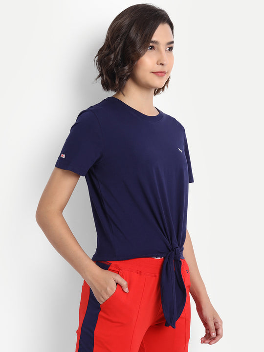 Women'S Premium Cotton Lycra Smart Fit Half Sleeve High Neck T-Shirts