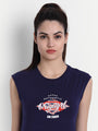 Women'S Premium Cotton Lycra Smart Fit Sleeveless Printed T-Shirts