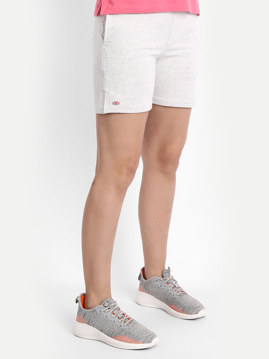 WOMENS SOLID COTTON POLY LYCRA SMART FIT SHORTS