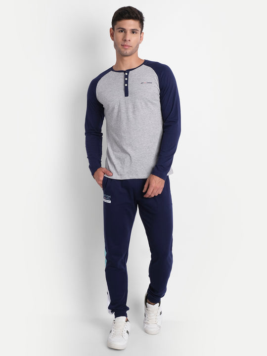MENS PREMIUM COTTON PRINTED FULL SLEEVE HENLEY T-SHIRTS
