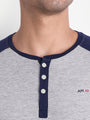 MENS PREMIUM COTTON PRINTED FULL SLEEVE HENLEY T-SHIRTS